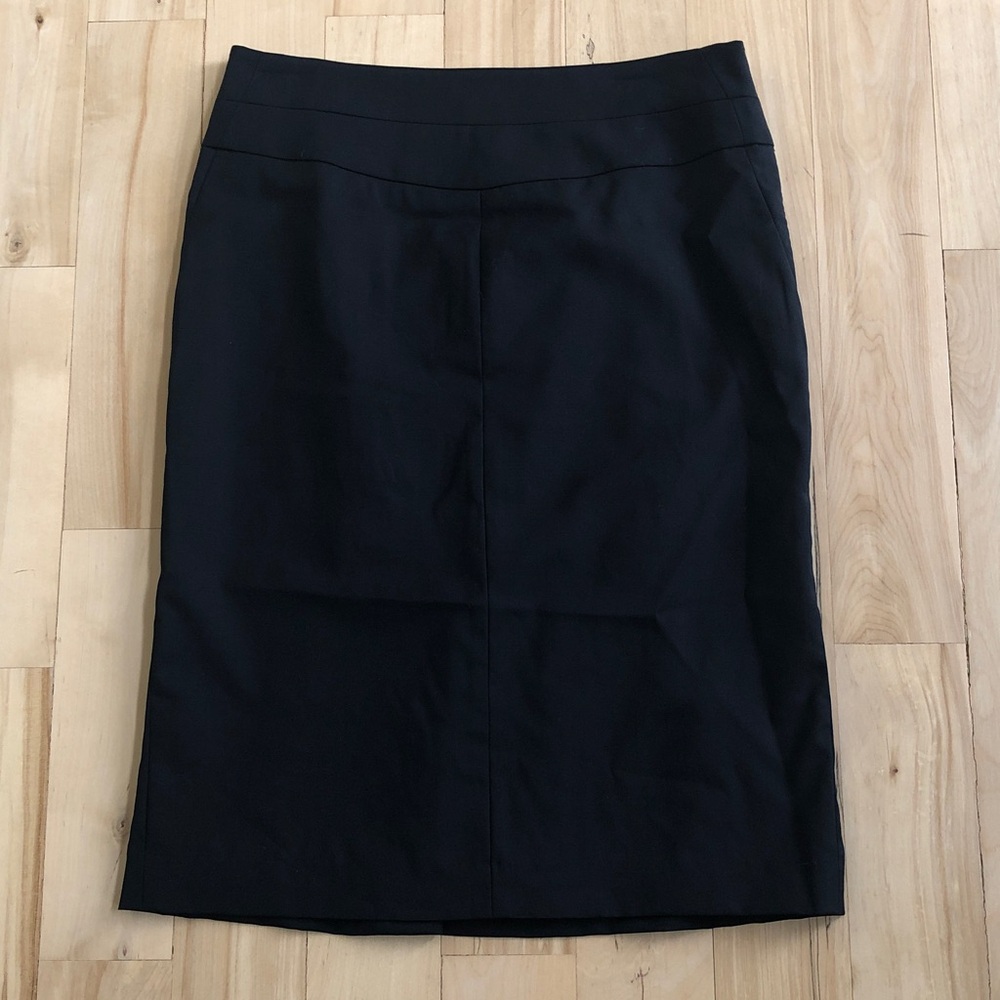 CASSIS Classic Black fully-lined Wool Pencil Skirt - 4